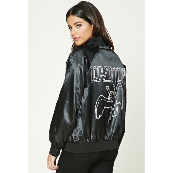 Forever 21 Jackets & Blazers - Led Zepplin Satin Bomber Jacket - Forever21 - S
